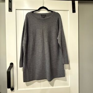 Tahari Long Sleeve Gray Dress
